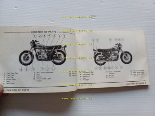 Kawasaki Z 400 D3 1975 manuale uso manutenzione originale INGLESE …