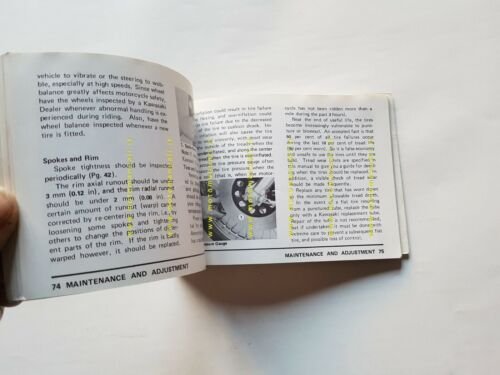 Kawasaki Z 400 D4 1976 manuale uso manutenzione originale INGLESE