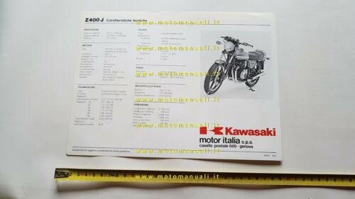 Kawasaki Z 400 J 1982 depliant ITALIANO originale moto brochure