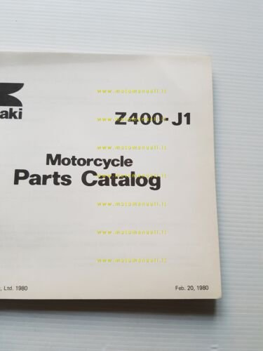 Kawasaki Z 400 J1 1980 catalogo ricambi originale spare parts …