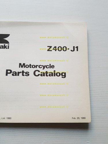 Kawasaki Z 400 J1 1980 catalogo ricambi originale spare parts …