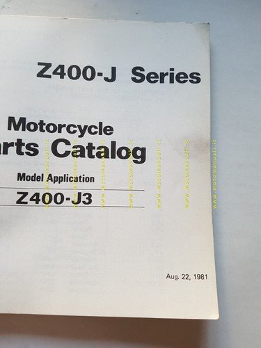 Kawasaki Z 400 J3 1981 catalogo ricambi originale spare parts …