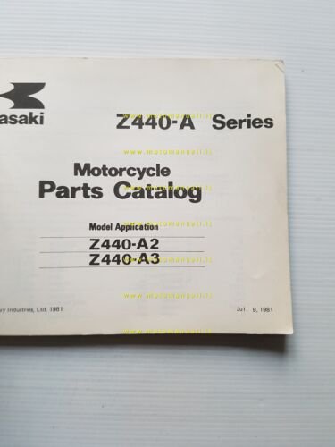 Kawasaki Z 440 A2-A3 1981 catalogo ricambi originale parts catalogue