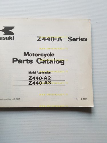 Kawasaki Z 440 A2-A3 1981 catalogo ricambi originale parts catalogue