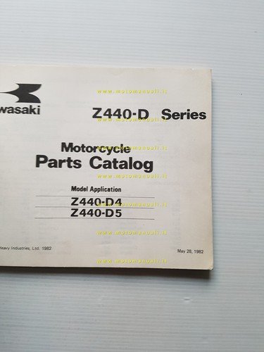 Kawasaki Z 440 D4-D5 1982 catalogo ricambi originale parts catalogue