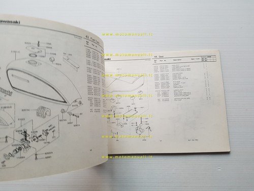 Kawasaki Z 440 D4-D5 1982 catalogo ricambi originale parts catalogue