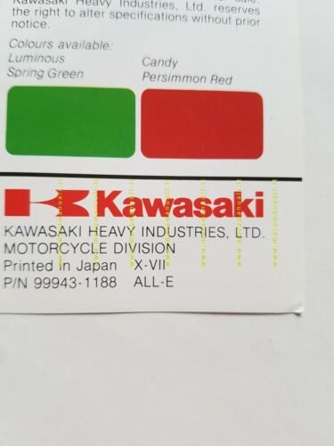 Kawasaki Z 440 depliant originale moto TESTO INGLESE