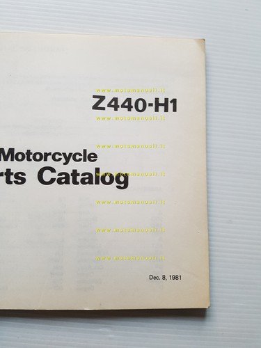 Kawasaki Z 440 H1 1981-82 catalogo ricambi originale spare parts …