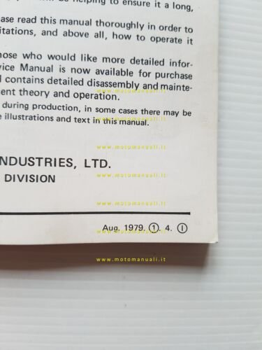 Kawasaki Z 500 1979 manuale uso manutenzione libretto INGLESE originale