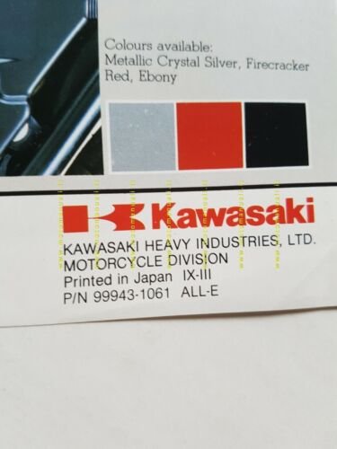 Kawasaki Z 500 depliant originale moto TESTO INGLESE