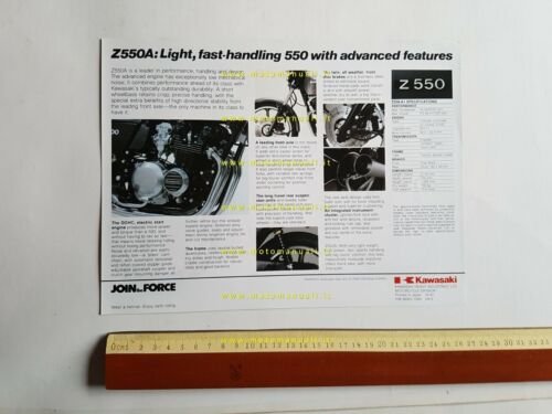 Kawasaki Z 550 A depliant originale moto TESTO INGLESE