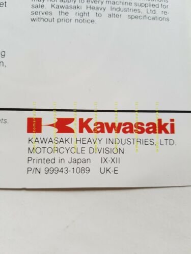 Kawasaki Z 550 A depliant originale moto TESTO INGLESE