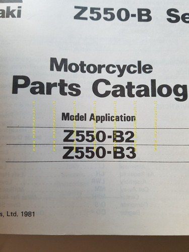 Kawasaki Z 550 B2-B3 1981 catalogo ricambi originale spare parts …