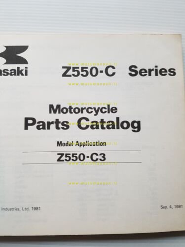 Kawasaki Z 550 C-LTD C3 1981 catalogo ricambi originale spare …