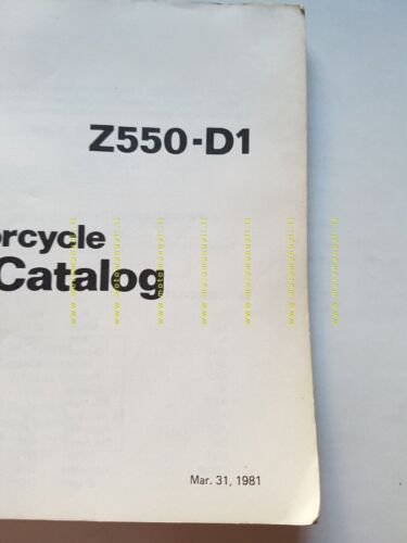 Kawasaki Z 550 D1 1981 catalogo ricambi originale spare parts …