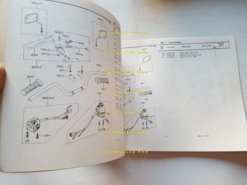 Kawasaki Z 550 D1 1981 catalogo ricambi originale spare parts …
