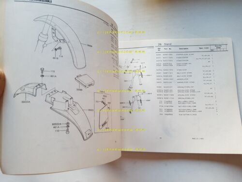 Kawasaki Z 550 D1 1981 catalogo ricambi originale spare parts …