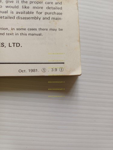 Kawasaki Z 550 GP (D1) 1981-82 manuale uso manutenzione INGLESE …
