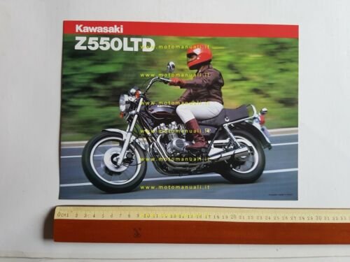 Kawasaki Z 550 LTD depliant originale moto TESTO INGLESE