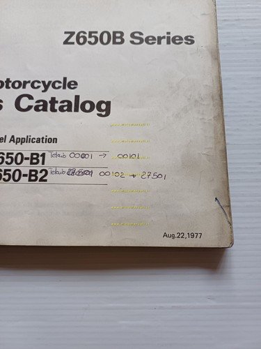 Kawasaki Z 650 B1 - B2 1977-78 catalogo ricambi originale …
