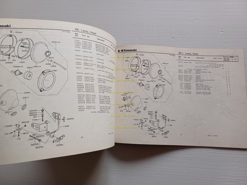 Kawasaki Z 650 F1 - F2 1981 catalogo ricambi originale …