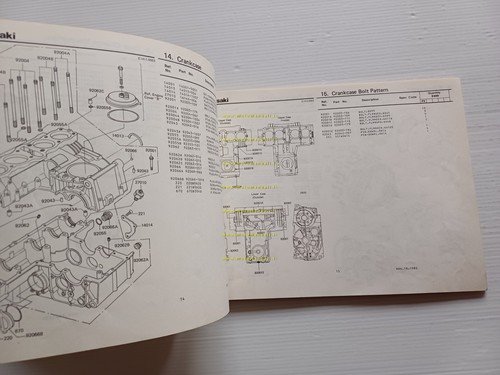 Kawasaki Z 650 F2 1980-81 catalogo ricambi originale spare parts …