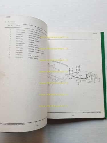 Kawasaki Z 750 B1 1975-76 catalogo ricambi originale spare parts …