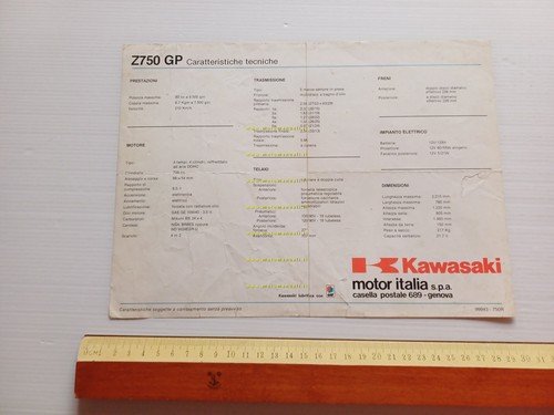 Kawasaki Z 750 GP (GPz) 1982 depliant ITALIANO originale