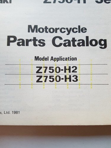 Kawasaki Z 750 H2-H3 1981 catalogo ricambi originale spare parts …