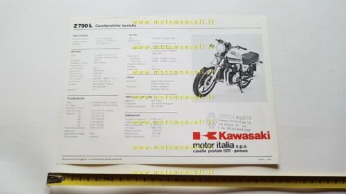 Kawasaki Z 750 L 1982 depliant ITALIANO originale moto brochure