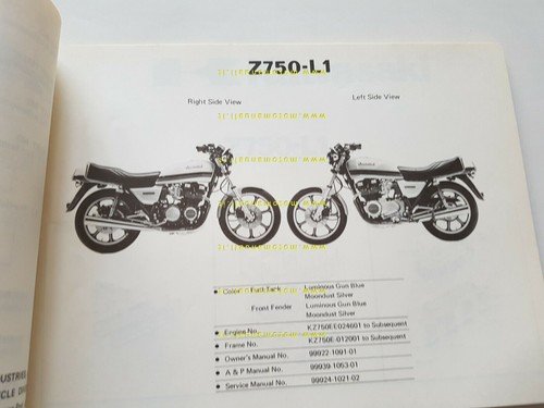 Kawasaki Z 750 L1 1980 catalogo ricambi originale MOTO spare …