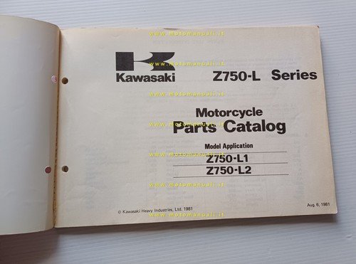 Kawasaki Z 750 L1-L2 1980 catalogo ricambi originale spare parts …