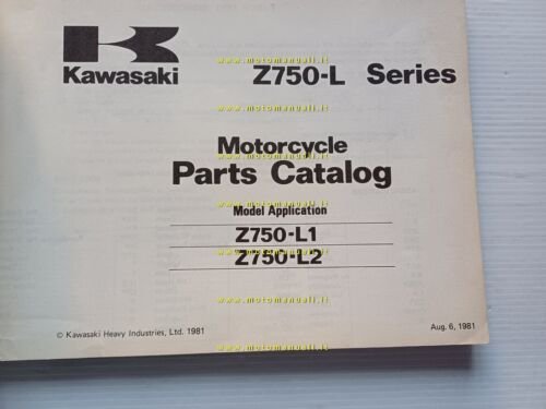 Kawasaki Z 750 L1-L2 1981 catalogo ricambi originale