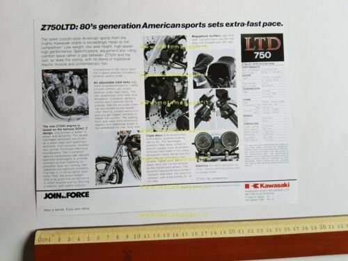 Kawasaki Z 750 LTD 1982 depliant originale moto TESTO INGLESE