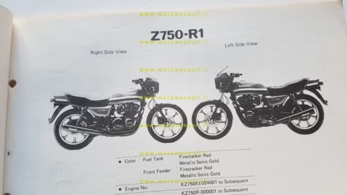 Kawasaki Z 750 R1 (GP) 1982 catalogo ricambi originale