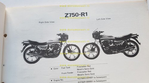 Kawasaki Z 750 R1 (GP) 1982 catalogo ricambi originale