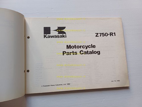 Kawasaki Z 750 R1 (GP) 1982 catalogo ricambi originale spare …