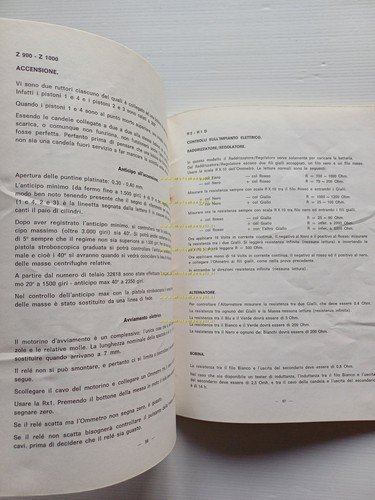 Kawasaki Z 900-750-650-400 -serie H manuale officina impianto elettrico ITALIANO
