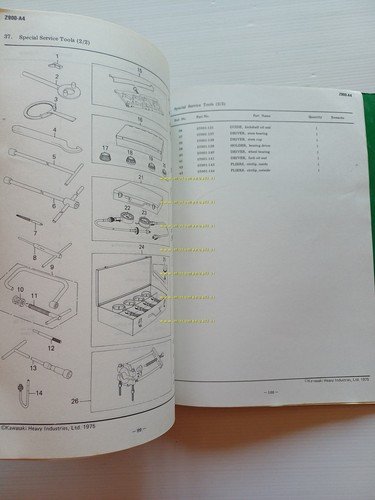 Kawasaki Z 900 A4 1975 catalogo ricambi originale