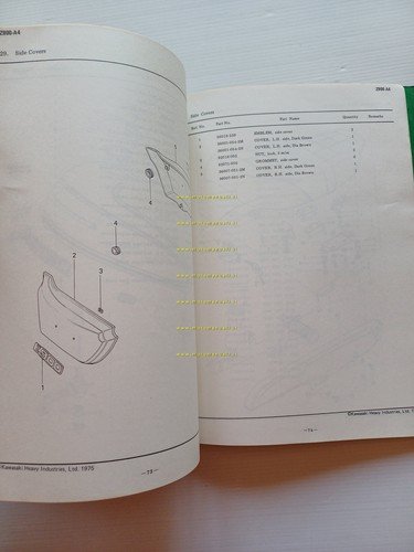 Kawasaki Z 900 A4 1975 catalogo ricambi originale