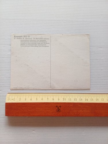 Kawasaki Z1 900 Godier Genoud Bol d'Or 1974 cartolina originale …