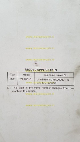 Kawasaki ZEPHYR 750 1991 manuale officina INGLESE originale WORKSHOP MANUAL