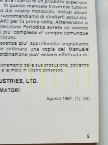 Kawasaki Zephyr 750 1991 manuale uso manutenzione libretto ITALIANO originale