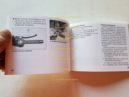 Kawasaki ZRX 1100 2000 manuale uso manutenzione libretto originale italiano