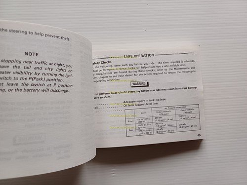 KAWASAKI ZX-10 1987-88 manuale uso manutenzione libretto INGLESE originale