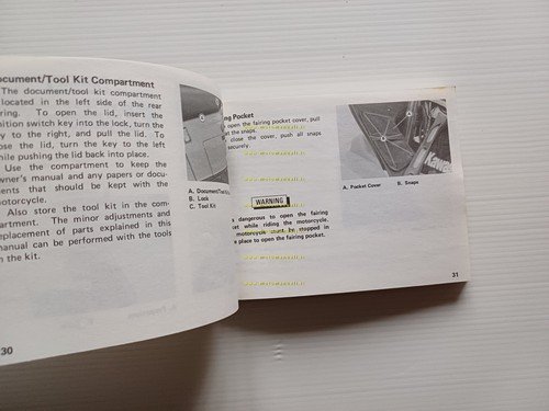 KAWASAKI ZX-10 1987-88 manuale uso manutenzione libretto INGLESE originale