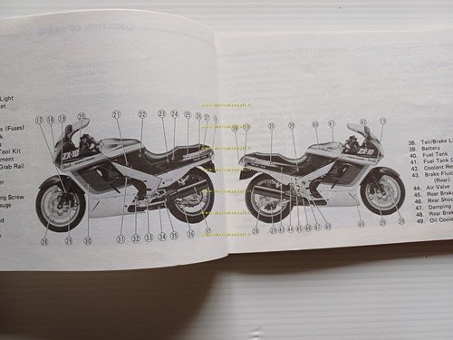KAWASAKI ZX-10 1987-88 manuale uso manutenzione libretto INGLESE originale