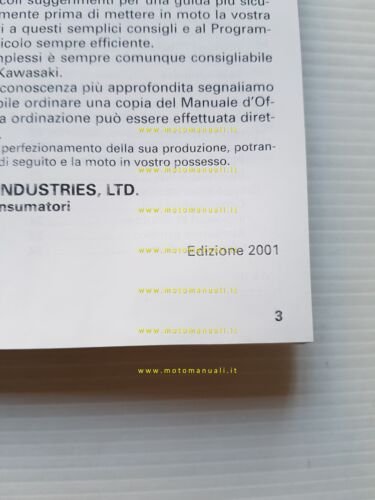 KAWASAKI ZX-9 R 2001 manuale uso manutenzione libretto originale italiano