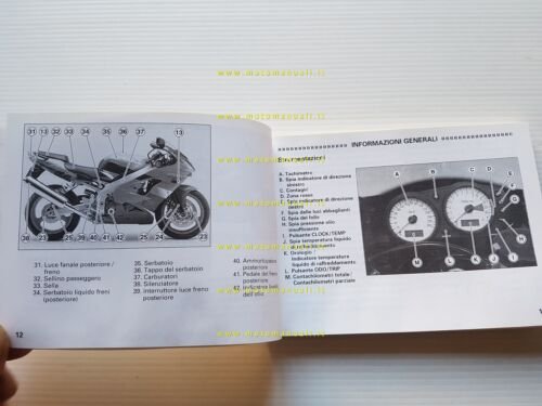 KAWASAKI ZX-9 R 2001 manuale uso manutenzione libretto originale italiano