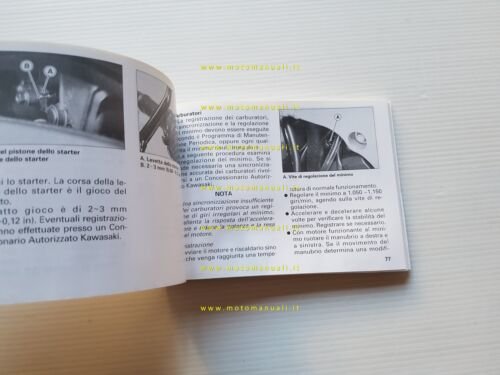 KAWASAKI ZX-9 R 2001 manuale uso manutenzione libretto originale italiano